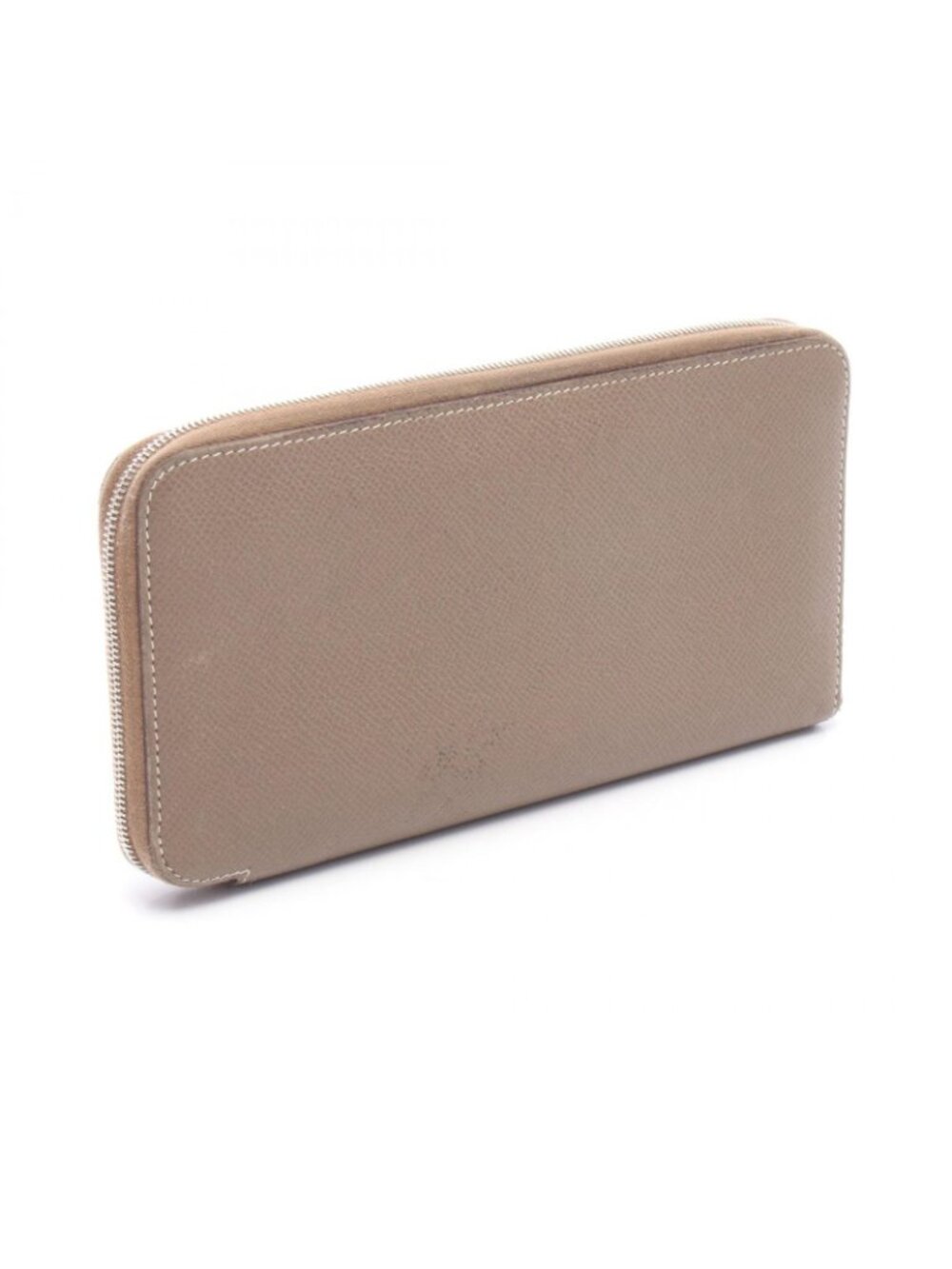 Hermes Round Wallet Azap Long Silk in Etoupe Leather in - Picture 2 of 14